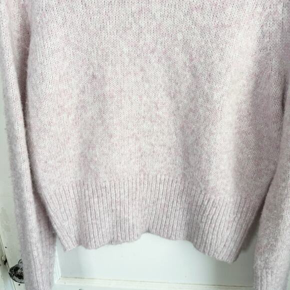Ann Taylor Wool Blend Mock Neck Fuzzy Sweater Pink Preppy Lagenlook Feminine S - Picture 3 of 15